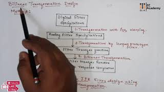 DSP75 Bilinear Transformation design method for IIR filter design  EC Academy [upl. by Isa]