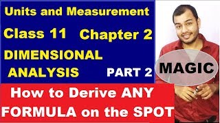 Class 11 Chapt 2 Units and Measurements 02  Dimensional Analysis  Dimensional Analysis part 2 [upl. by Jamille]