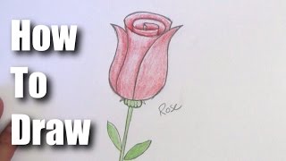 How To Draw A Rose  Easy Step by Step For Beginners [upl. by Tebazile890]