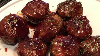 Sweet Baby Rays amp Grape Jelly Barbecue Meatballs Recipe [upl. by Ytirev837]