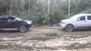 Nissan Navara D40 vs Toyota Hilux Trinidad [upl. by Idoux304]