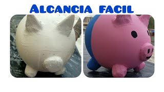 how to make piggy bank como hacer alcancia de yeso facilcochinito 🐷 [upl. by Naugal214]