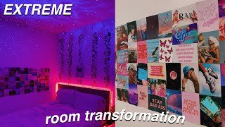 EXTREME ROOM MAKEOVER  TRANSFORMATION aesthetic vscopinterest inspired bedroom [upl. by Analart]