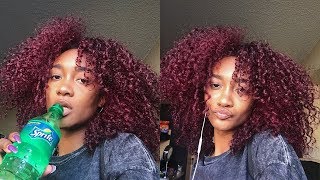 IM DYING MY NATURAL CURLY HAIR PURPLE NO BLEACH Tatyana Ali [upl. by Eylk]