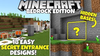 Minecraft Bedrock 18 Easy SECRET Entrances To Hide Your Minecraft Base Full Tutorial [upl. by Alarise129]