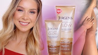 Jergens Natural Glow Face amp Body Review  BEFORE amp AFTER [upl. by Atteragram]