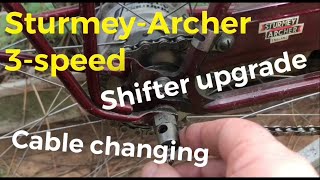 SturmeyArcher 3speed shifter upgrade Installing a new cable Adjusting gears Raleigh Courier [upl. by Arnie]