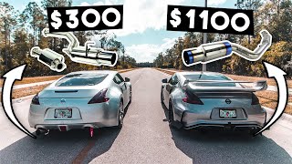 370Z350Z CHEAP Vs EXPENSIVE 1100 EXHAUST  WHATS BETTER TOMEI TI vs ISR Single [upl. by Suravat]