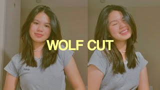 Impulsively cutting my hair short  DIY WOLF CUT 💇🏻‍♀️ [upl. by Sirenay]