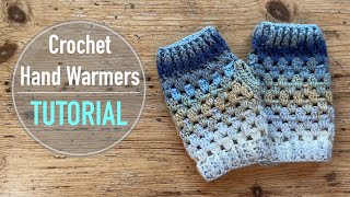 How to Crochet Hand Warmers • Step by Step Beginners Tutorial [upl. by Restivo421]