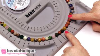 How to Use a Beading Board to Make a Strung Necklace from Start to Finish [upl. by Attikram]