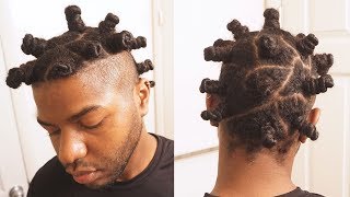 HOW TO BANTU KNOTS FOR MEN [upl. by Atteuqaj]