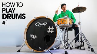 HOW TO PLAY DRUMS  Beginner Drum Lesson 1 [upl. by Ronda709]