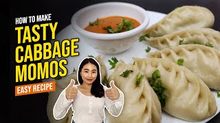 STREET STYLE CABBAGE MOMOS RECIPE  TASTY VEG MOMOS RECIPE WITHOUT CHEESE  3 INGREDIENTS RECIPE [upl. by Halla]