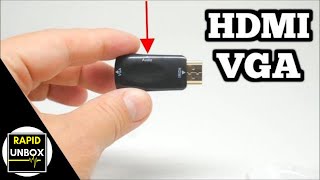 HDMI to VGA Converter Adapter with Audio 35mm  Gold Plated  Unboxing [upl. by Llerehc]