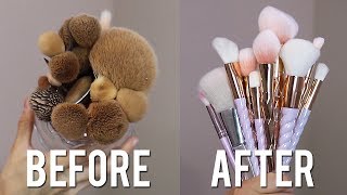 HOW TO CLEAN MAKEUP BRUSHES [upl. by Anoik]