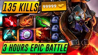 3 Hours Epic Battle  135 Kills Tinker 99 999 Gold  Dota 2 Pro Gameplay Watch amp Learn [upl. by Vonni]