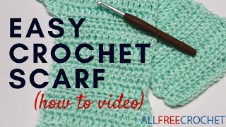 Basic Beginner Crochet Scarf [upl. by Omor752]