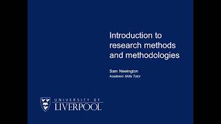 Introduction to research methods and methodologies [upl. by Ylime]