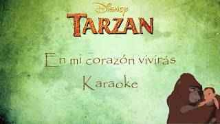 En mi corazón vivirás  Phil Collins  Tarzan  Karaoke 💚🦍 [upl. by Lisk]