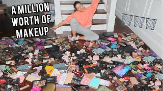 GETTING RID OF ALL OF MY MAKEUP COLLECTION  PART 1  honest talk about makeup [upl. by Eillehs]