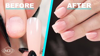 Fix Short Bitten Nails with Full Cover Gel Tips [upl. by Elleon]