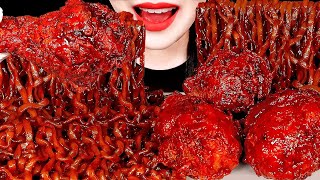 ASMR BLACK BEAN NOODLES SPICY CHICKEN RECIPE 진진짜라 핵불닭치킨 먹방 COOKING EATING SOUNDS MUKBANG  ZOEY ASMR [upl. by Otis]