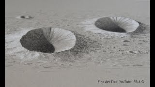 How to Draw Moon Craters in 3D  Very easy [upl. by Llenil]