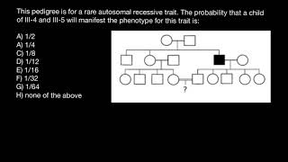 Pedigree chart and probability calculations [upl. by Asial]