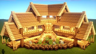 Easy Minecraft Large Oak House Tutorial  How to Build a Survival House in Minecraft 33 [upl. by Aleacem]