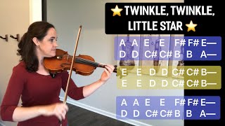 How to play Twinkle Twinkle Little Star on Violin  Extremely Easy Tutorial Key of A [upl. by Helman]