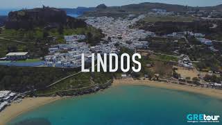 Lindos Rhodes  Aerial Tour 4K 2021 [upl. by Mccormac]