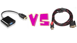 HDMI to VGA Cable VS Adapter  Dual monitor setup on Laptop [upl. by Harrison]