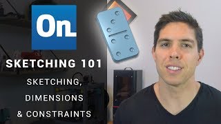 Onshape Sketching 101  Create a domino to learn sketching dimensions amp constraints [upl. by Atir557]