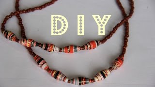 PAPER BEADS NECKLACE  TUTORIAL [upl. by Terra257]