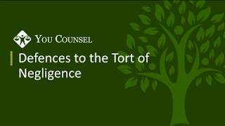 Defences to the Tort of Negligence [upl. by Nilecoj]