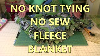 No Knot Tying No Sew Fleece Blanket  The Sewing Room Channel [upl. by Creight]