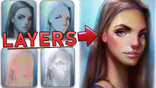 How to render digital art using layers  BRUSHES included  Beginner friendly tutorial [upl. by Adnal]