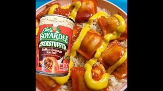 eat Chef Boyardee Overstuffed Ravioli on Rice [upl. by Weksler]