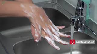 TECHNIQUE DE LAVAGE DES MAINS EN 7 ETAPES COVID19 [upl. by Elwina445]