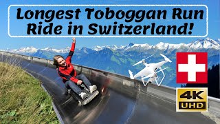 Longest Summer Toboggan Ride in Switzerland  4K Video [upl. by Onitrof]