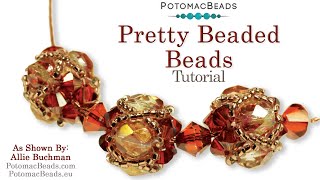 Pretty Beaded Beads DIY Jewelry Making Tutorial by PotomacBeads [upl. by Ulick]