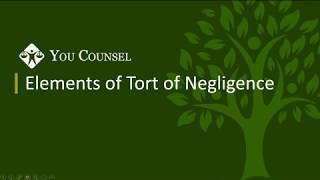 Elements of Tort of Negligence [upl. by Tsui1]