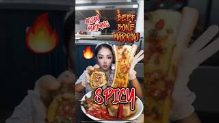 Beef bone marrow spicy asian mukbang [upl. by Machutte]