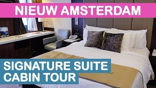 Nieuw Amsterdam Signature Suite Cabin Tour Holland America [upl. by Iveksarap]