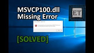 Solved How To Fix MSVCP100dll Missing Error In Windows 11 10 81 8 7  Easy Fix [upl. by Yenttihw]