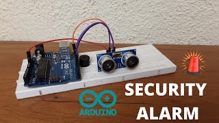 How to make a Security System with Ultrasonic Sensor and Arduino [upl. by Henni]