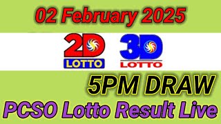 PCSO Live Lotto Result Today 5pm February 2 2025 [upl. by Ardnuhs246]