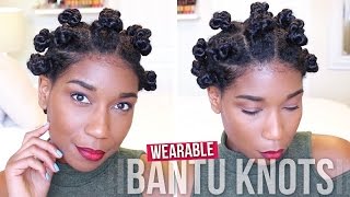 Wearable Threaded Bantu Knots  Protective Natural Hairstyle [upl. by Dalli66]