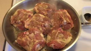 Crispy Skin Oven Roasted BoneIn Chicken thighs EASY [upl. by Bohman]